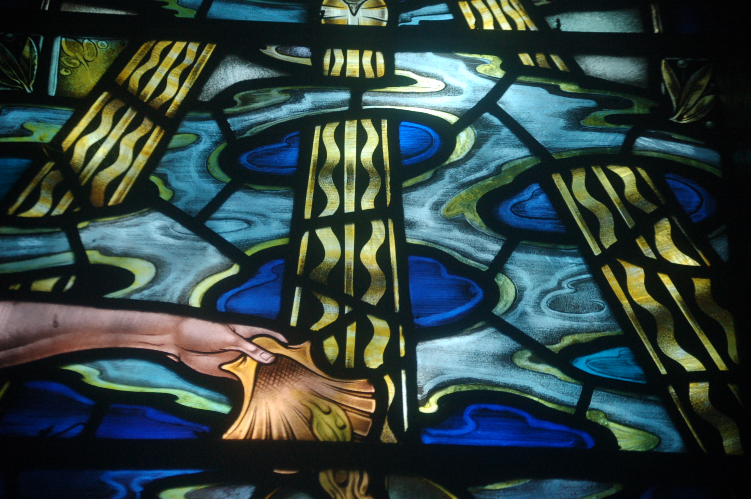 stained glass window closeup