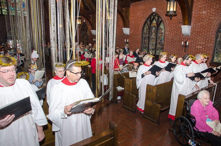 Church members participating in Christmas pageant