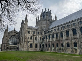 large medieval stone church, exterior