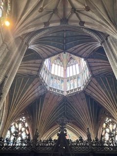 octagonal church tower called a lantern, from below, inside