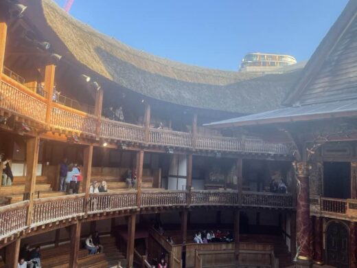 Thatched-roof outdoor theatre with covered seating