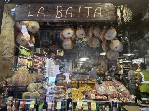 a meat and cheese shop in Italy